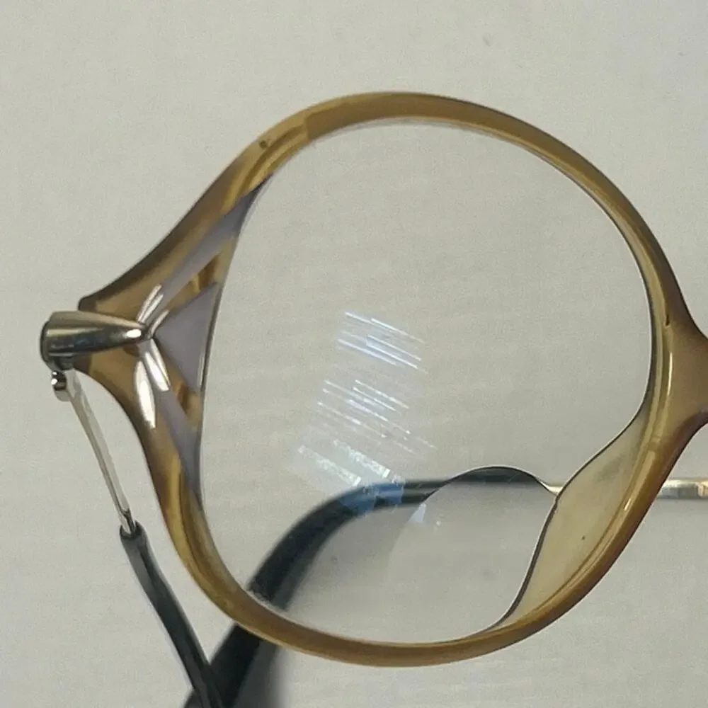 Vtg Optyl Vienna Frame Model 80 Translucent Amber/Lavender Oversized 80’s